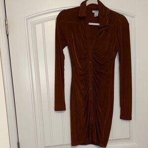 a new day Rich Brown Long Sleeve Dress
